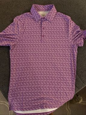 Men's Purple Patterned Golf Polo Shirt